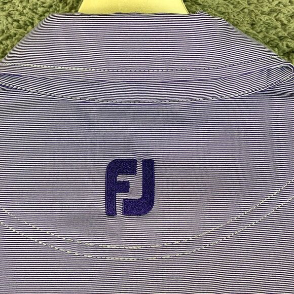 Footjoy Shirt Men XL Purple Golf Polo‎ Stretch Preppy Pine Forest Houston Texas - Picture 7 of 12